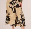 Floral Print Gaucho Pant In Khaki Black Sunset Floral sold by Adrianna Papell