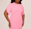 Plus Size Crepe Midi Length Sheath Dress With Pearl Trimmed Sleeves In Cherry Blossom sold by Adrianna Papell