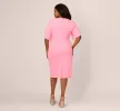 Plus Size Crepe Midi Length Sheath Dress With Pearl Trimmed Sleeves In Cherry Blossom sold by Adrianna Papell