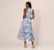 Sleeveless Floral Organza High Low Dress In Blush Blue Multi sold by Adrianna Papell