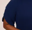 Plus Size Crepe Midi Length Sheath Dress With Pearl Trimmed Sleeves In Navy Sateen sold by Adrianna Papell