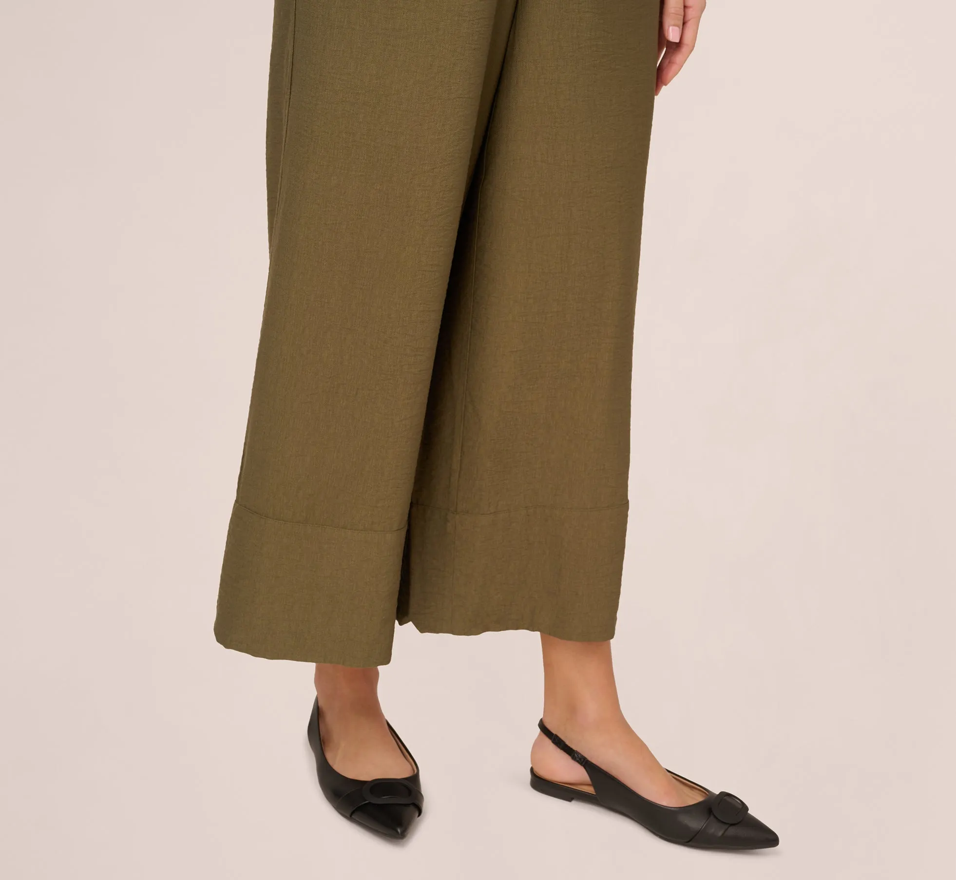 Wide Leg Drawstring Pant In New Green sold by Adrianna Papell product image thumbnail 4