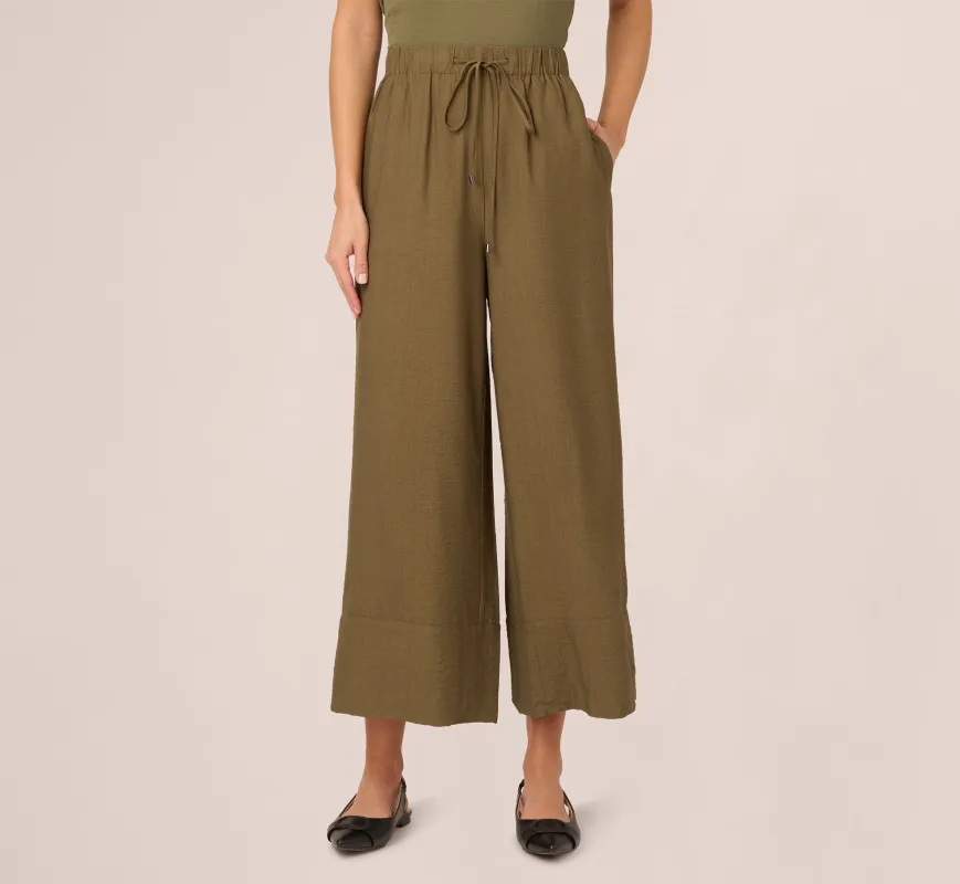 Wide Leg Drawstring Pant In New Green sold by Adrianna Papell