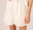 Sleeveless Ruffle Eyelet Mini Dress In Ivory sold by Adrianna Papell