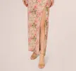Sleeveless Metallic Floral Matelasse Gown In Coral Multi sold by Adrianna Papell