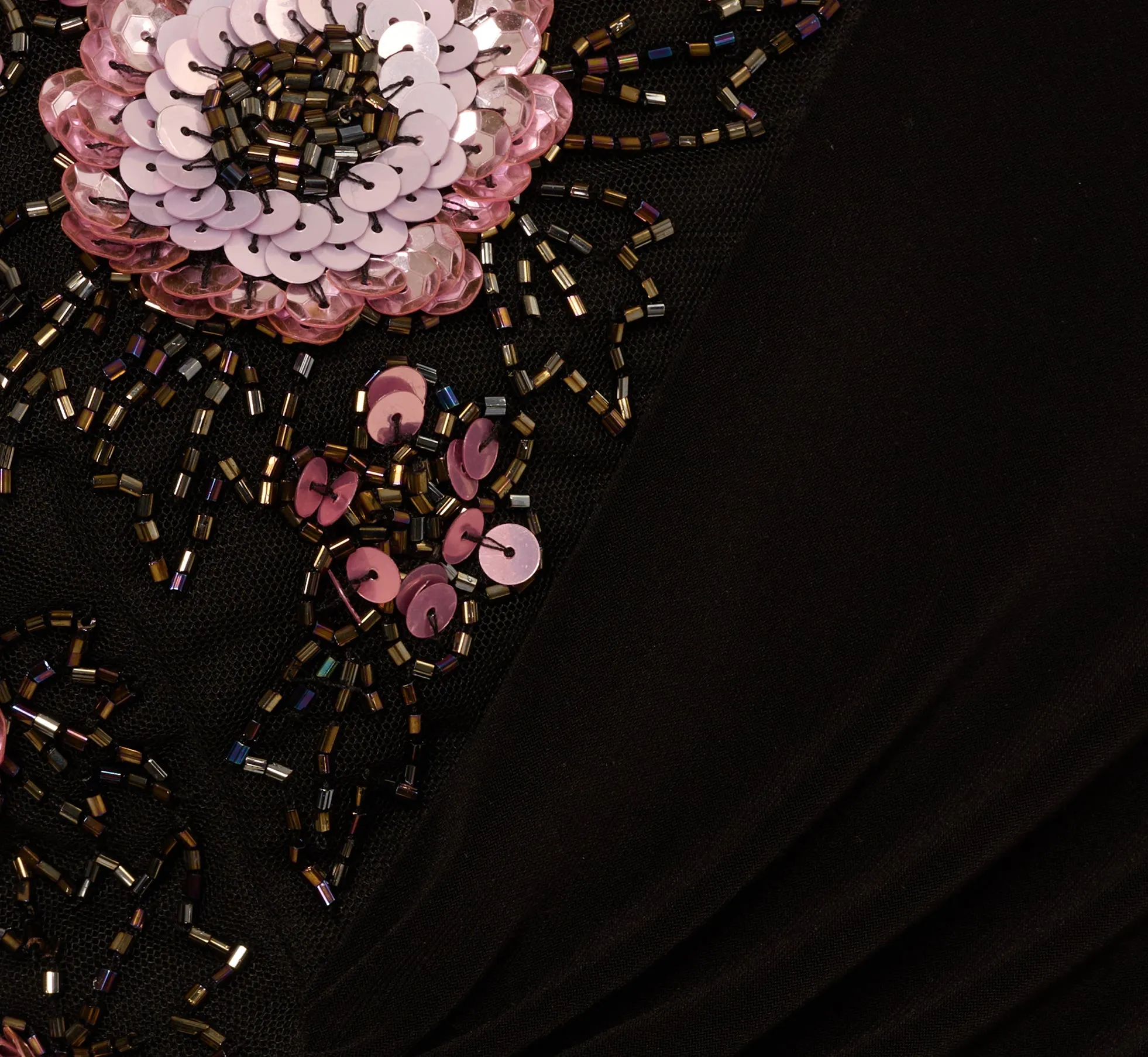 Sleeveless Asymmetrical Floral Beaded Jersey Gown In Black Multi sold by Adrianna Papell product image thumbnail 3