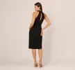 Beaded Detail Halter Midi Sheath Dress In Black sold by Adrianna Papell