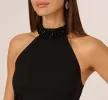 Beaded Detail Halter Midi Sheath Dress In Black sold by Adrianna Papell