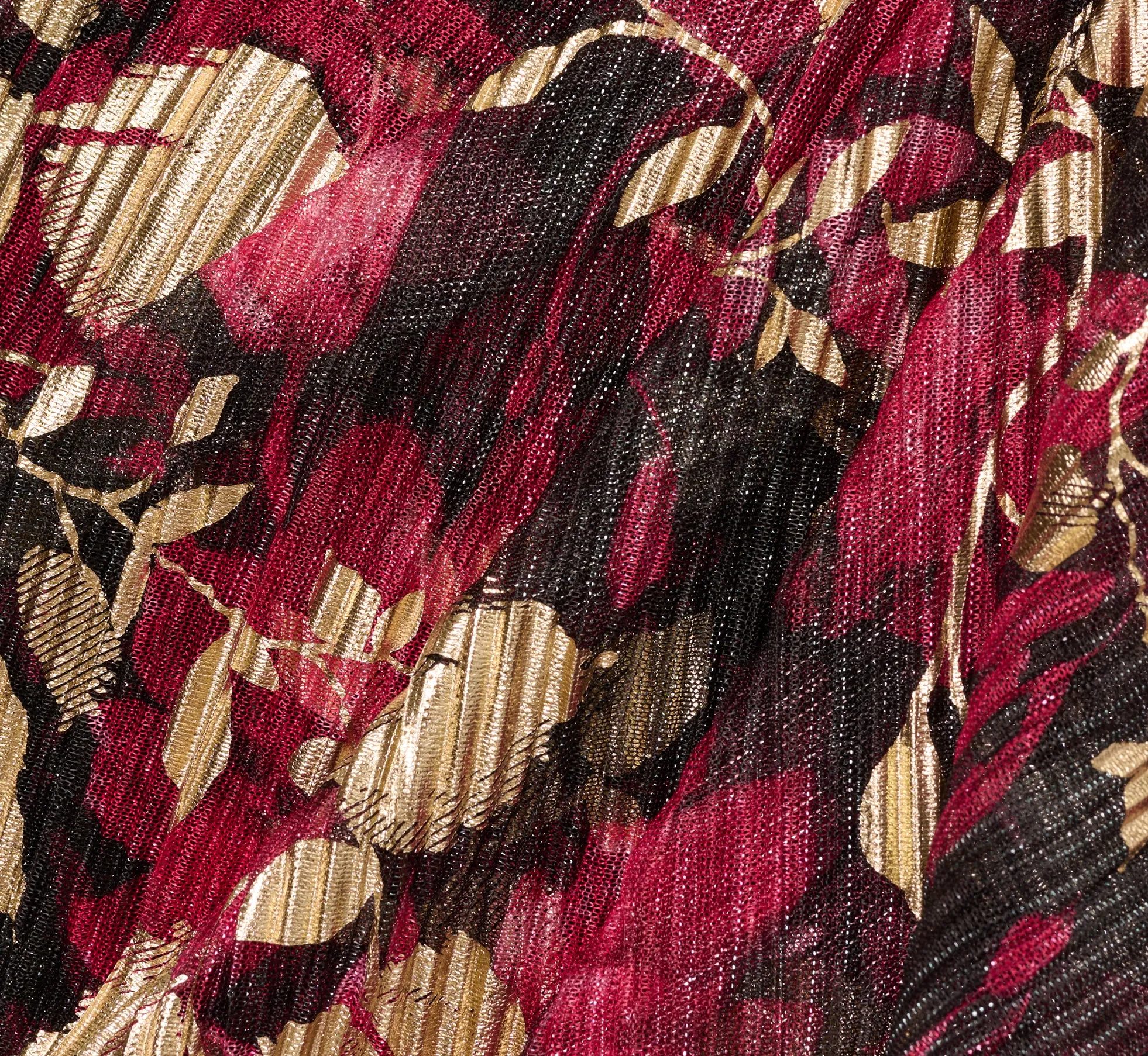 Crinkle Foil Wrap Dress In Fuchsia Gold sold by Adrianna Papell product image thumbnail 3