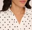 Short Sleeve Printed Button Front Blouse In Ivory Black Timeless Dot sold by Adrianna Papell