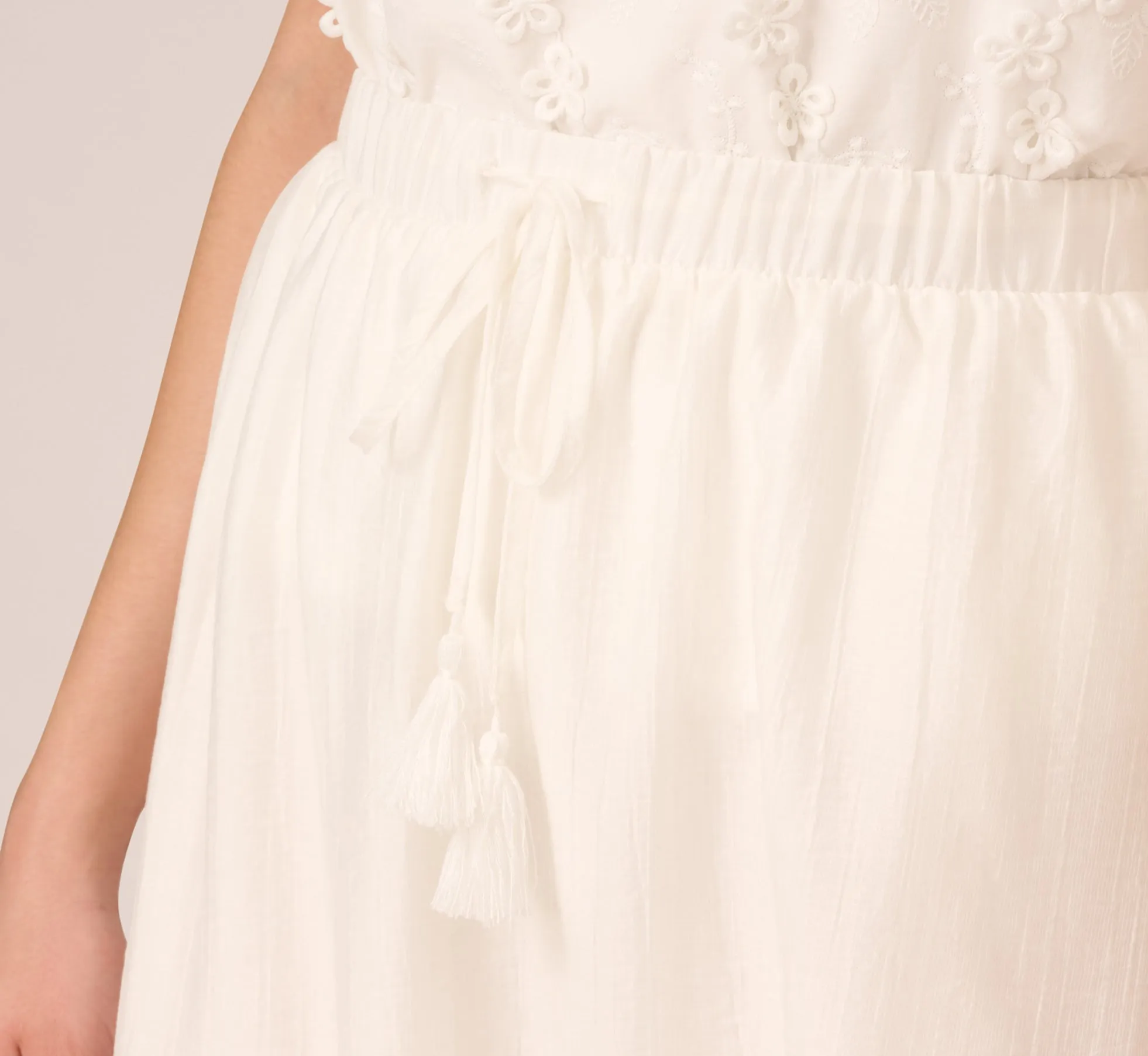 Floral Embroidered Hem Midi Skirt In Ivory sold by Adrianna Papell product image thumbnail 5