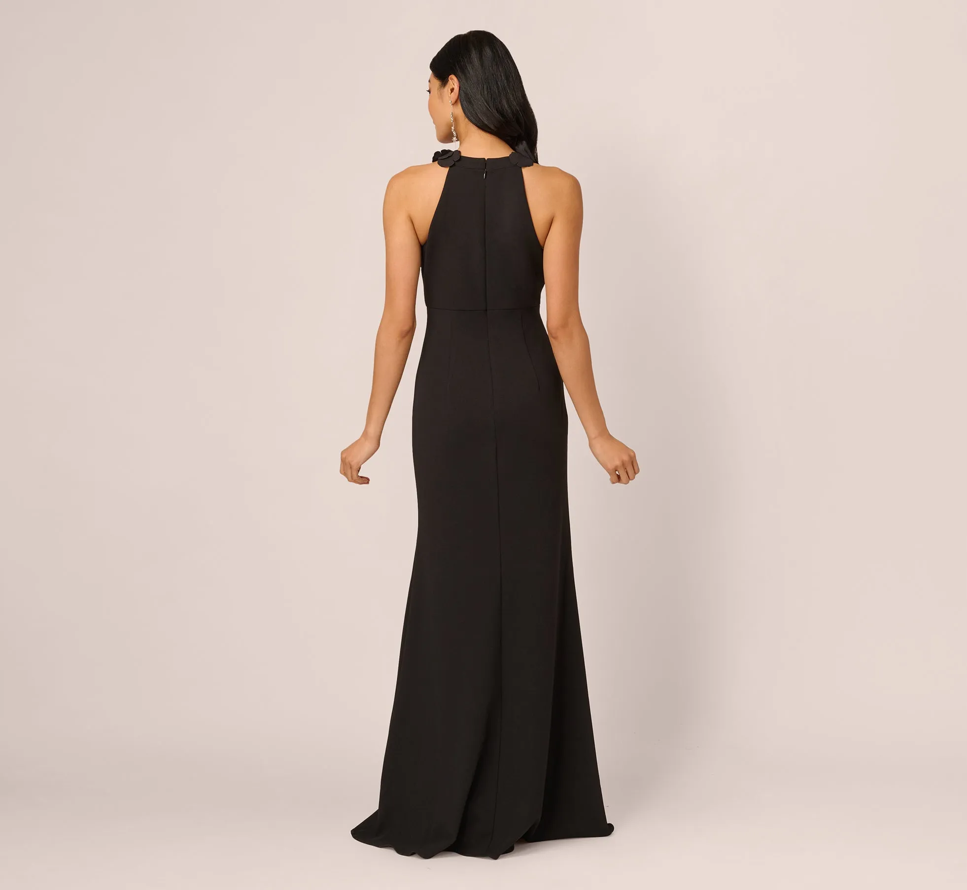 Floral Embellished Crossover Halter Gown In Black sold by Adrianna Papell product image thumbnail 5