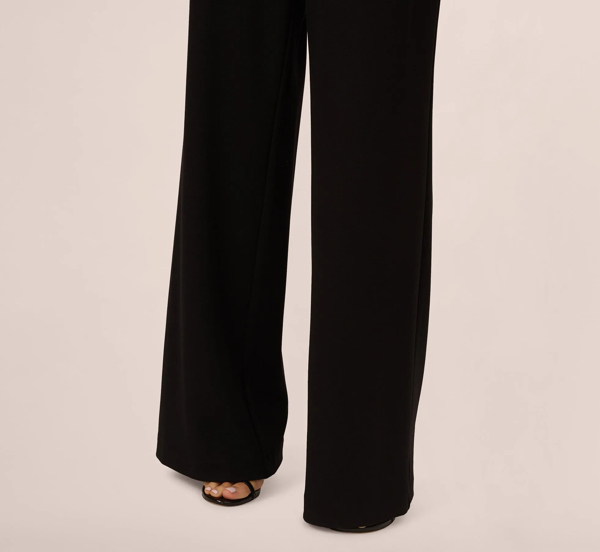 Long Sleeve Sequin Mesh Detail Jumpsuit In Black sold by Adrianna Papell product image thumbnail 3