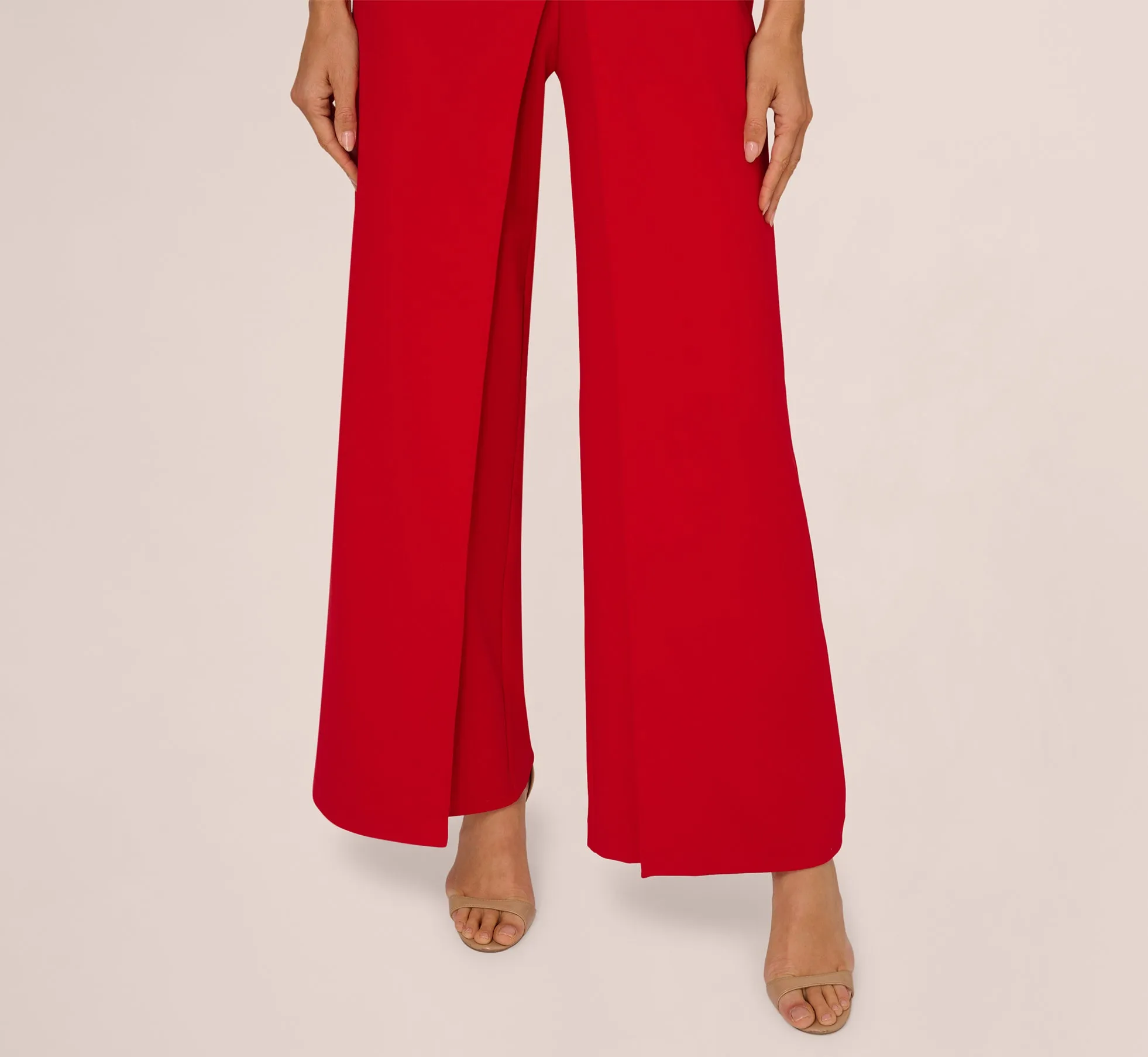 Asymmetrical 3D Floral Jumpsuit In Hot Pepper sold by Adrianna Papell product image thumbnail 4