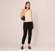 Sleeveless Open Knit Whipstitch Sweater Top In Cream Black sold by Adrianna Papell