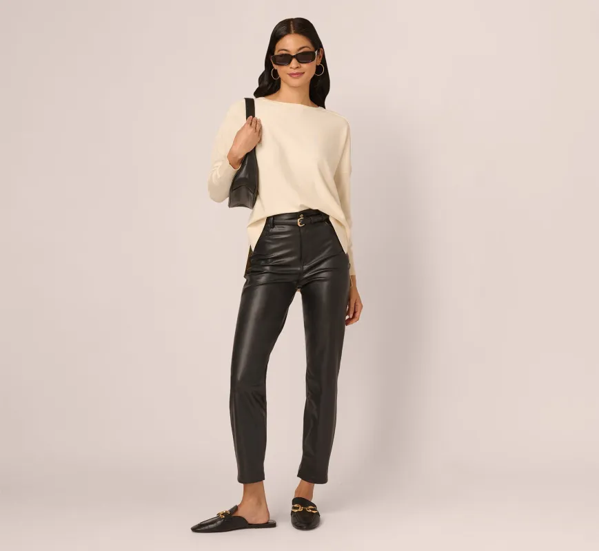 Long Sleeve Drop Shoulder Pullover Sweater Top In Cream sold by Adrianna Papell