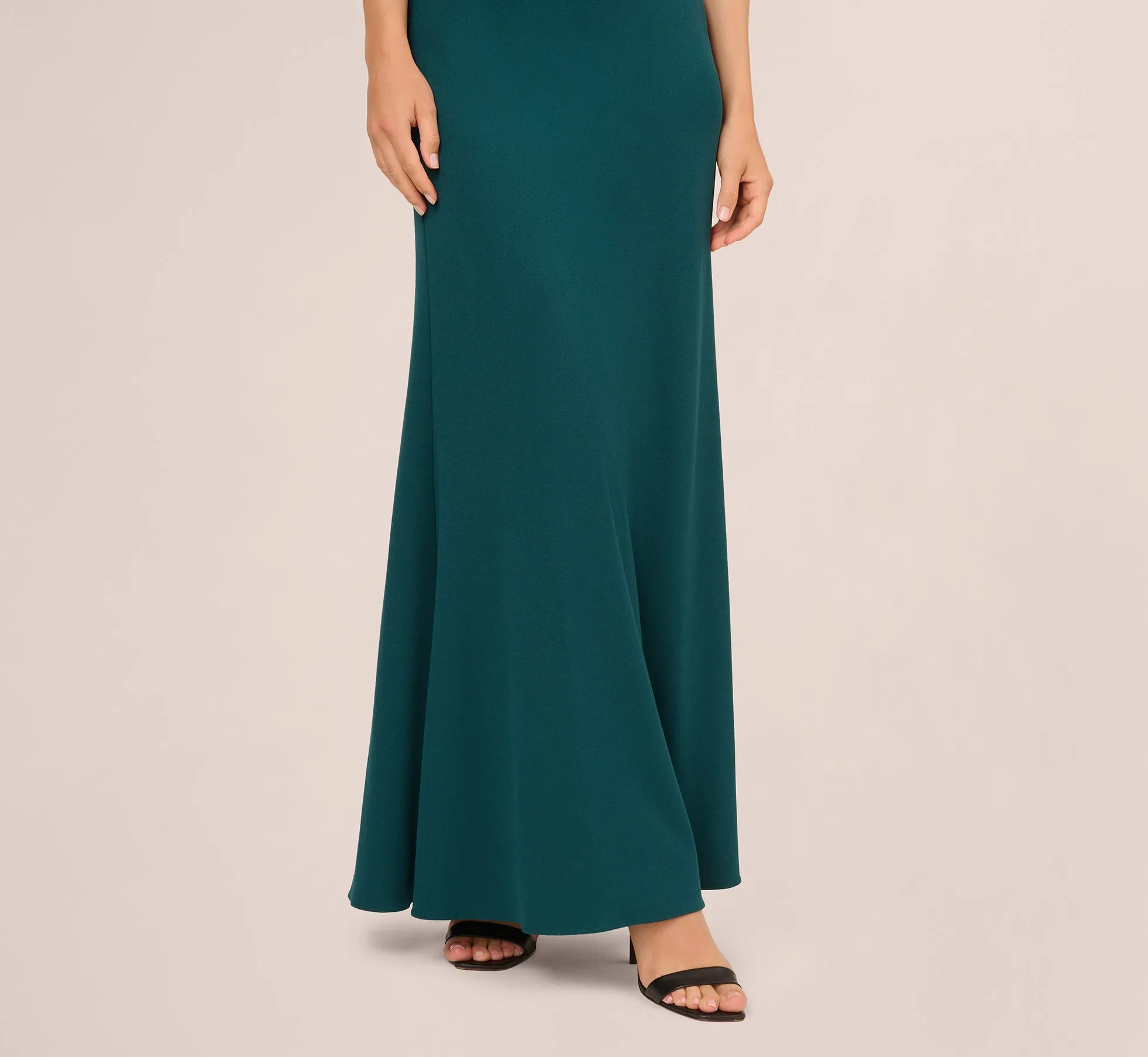 One Shoulder Ruffle Mermaid Gown In Hunter sold by Adrianna Papell product image thumbnail 4