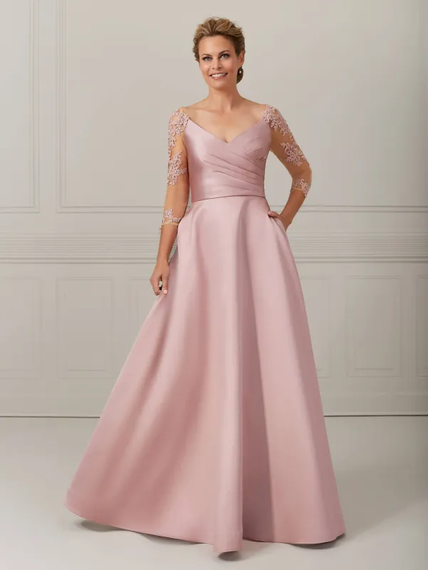 Hand-Beaded Lace and Mikado A-Line Dress sold by Adrianna Papell