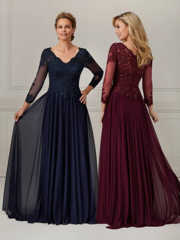 Lace and Tulle A-Line Gown with Sweeping Train sold by Adrianna Papell