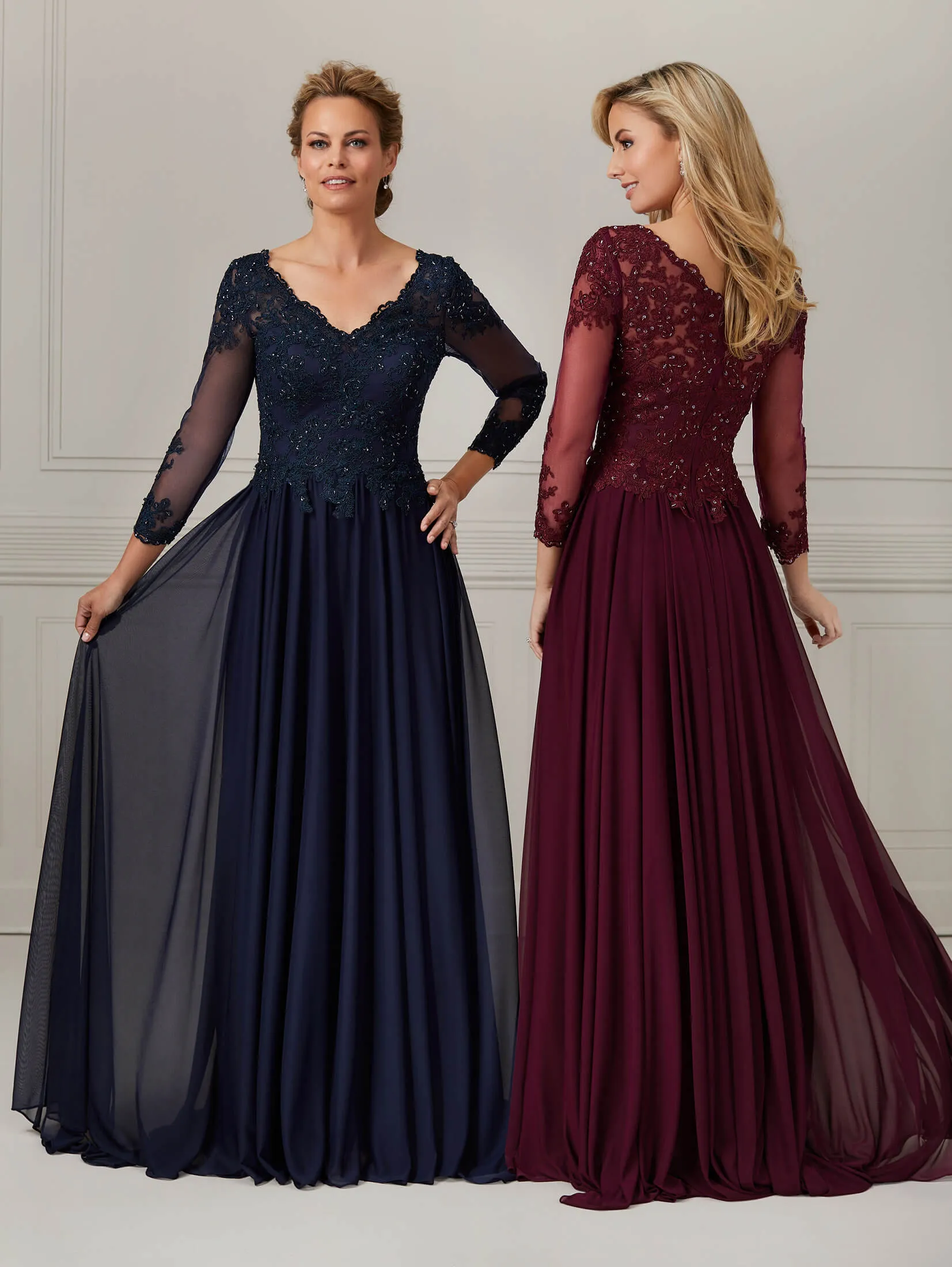 Lace and Tulle A-Line Gown with Sweeping Train sold by Adrianna Papell