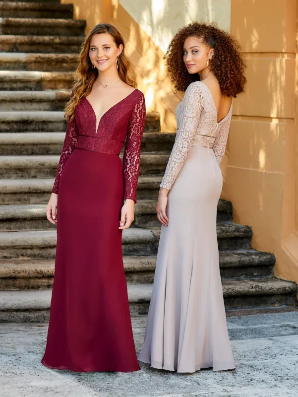Long Sleeve Lace and Chiffon Sheath Dress sold by Adrianna Papell