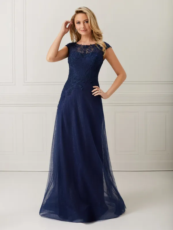 Sleeveless Lace and Tulle Illusion A-Line Dress sold by Adrianna Papell