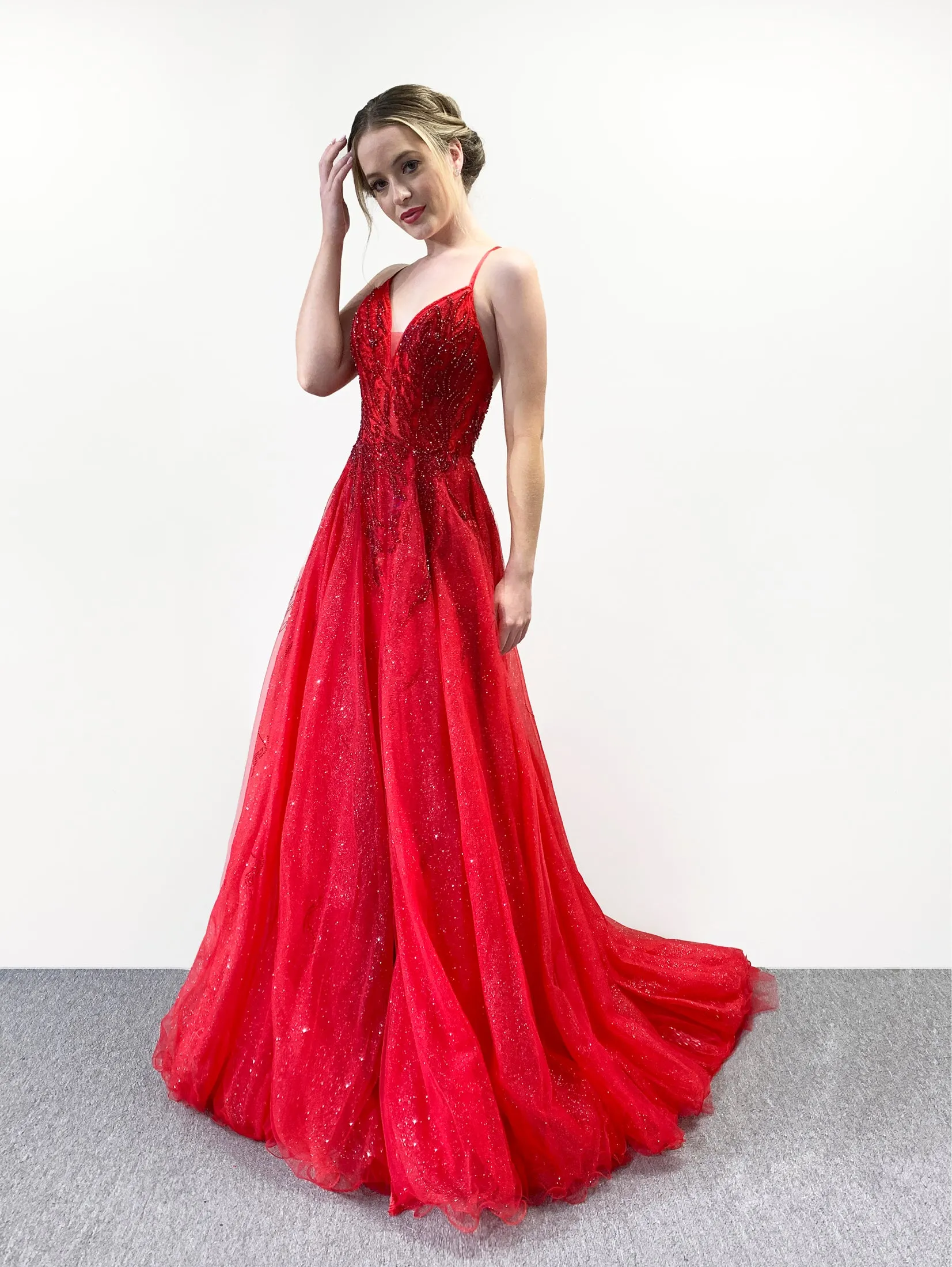 Beaded and Sparkle Tulle Gown sold by Adrianna Papell