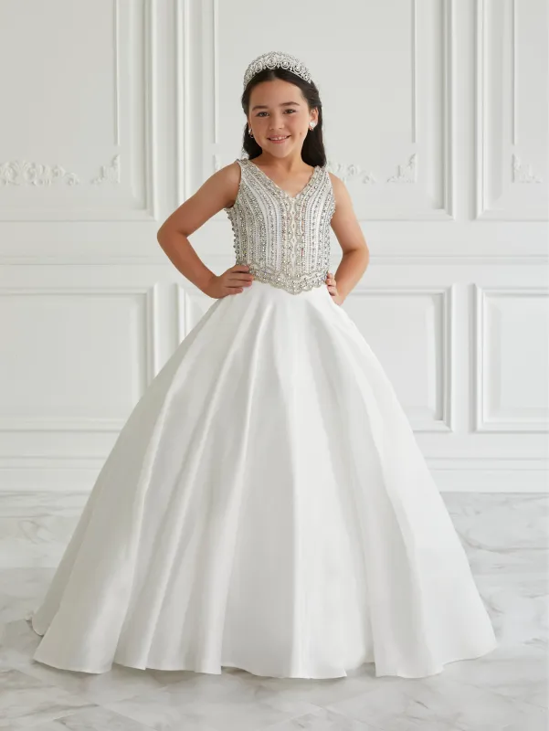 Beaded Satin Gown with Lace Up Back sold by Adrianna Papell