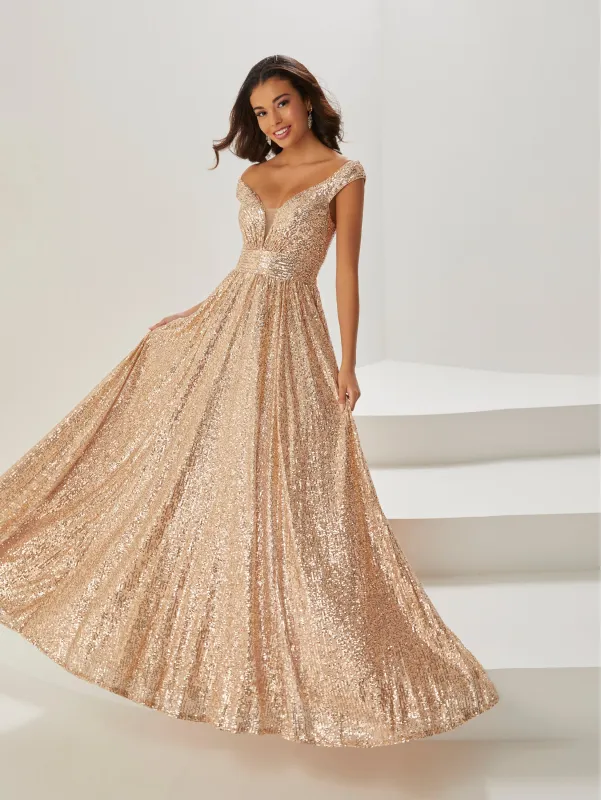 Sequin Off-The-Shoulder Gown sold by Adrianna Papell