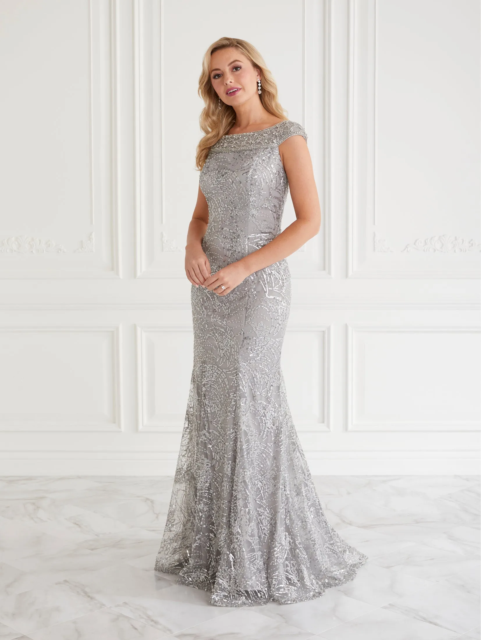 Sequined Off-The-Shoulder Gown sold by Adrianna Papell