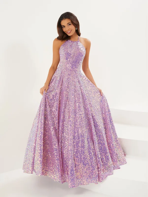 Shimmer Sequin Halter Gown sold by Adrianna Papell