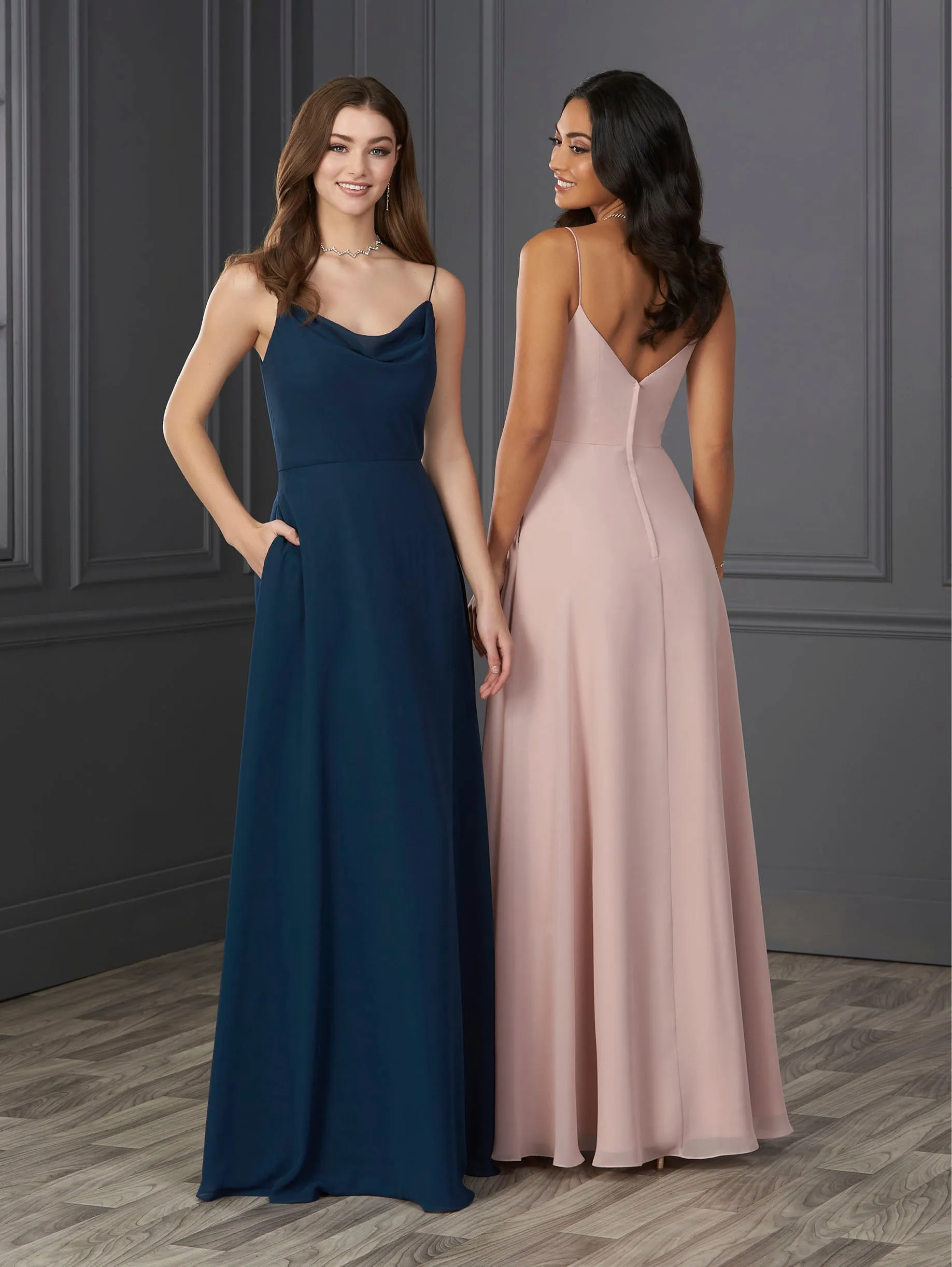 Chiffon Cowl Neckline A-Line Gown sold by Adrianna Papell