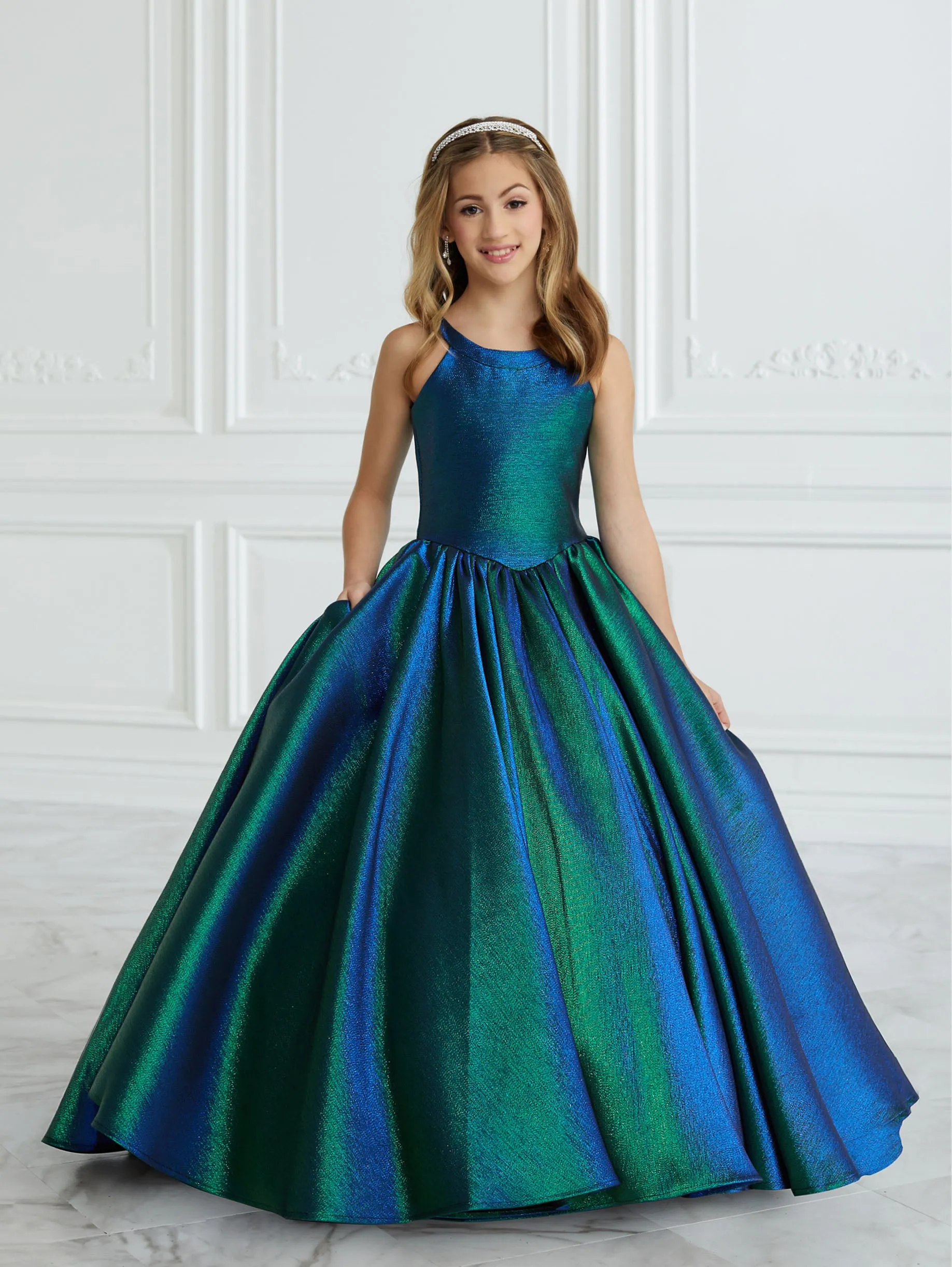 Classic A-Line Gown with Lace-Up Back sold by Adrianna Papell