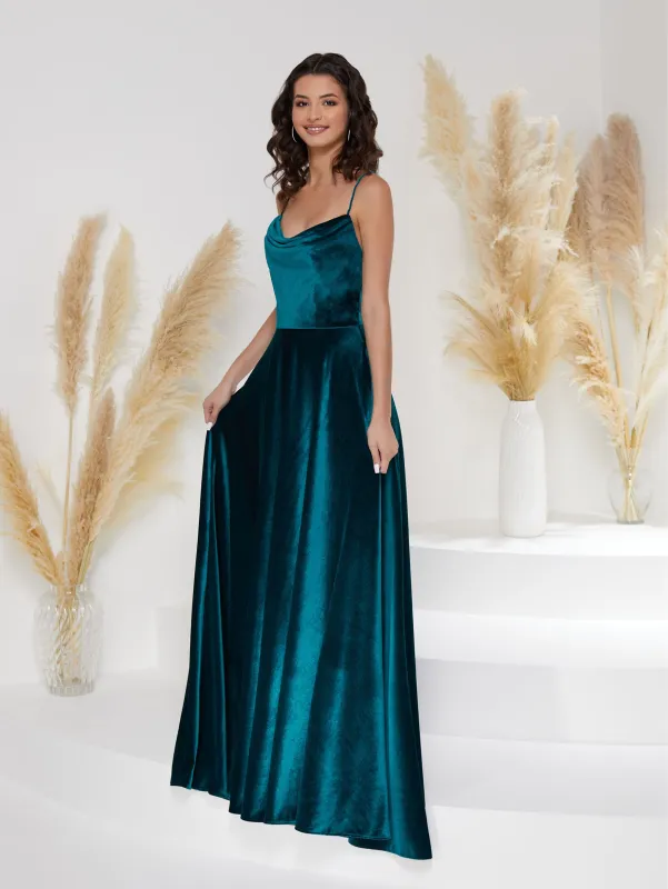 Cowl Neckline A-Line Gown with Lace-Up Back sold by Adrianna Papell