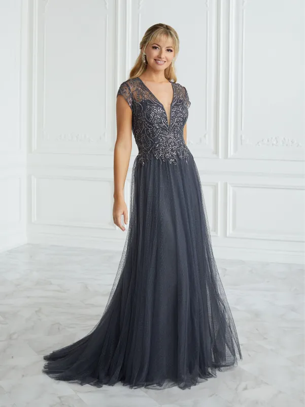 Hand-Beaded and Swiss Dot A-Line Gown sold by Adrianna Papell