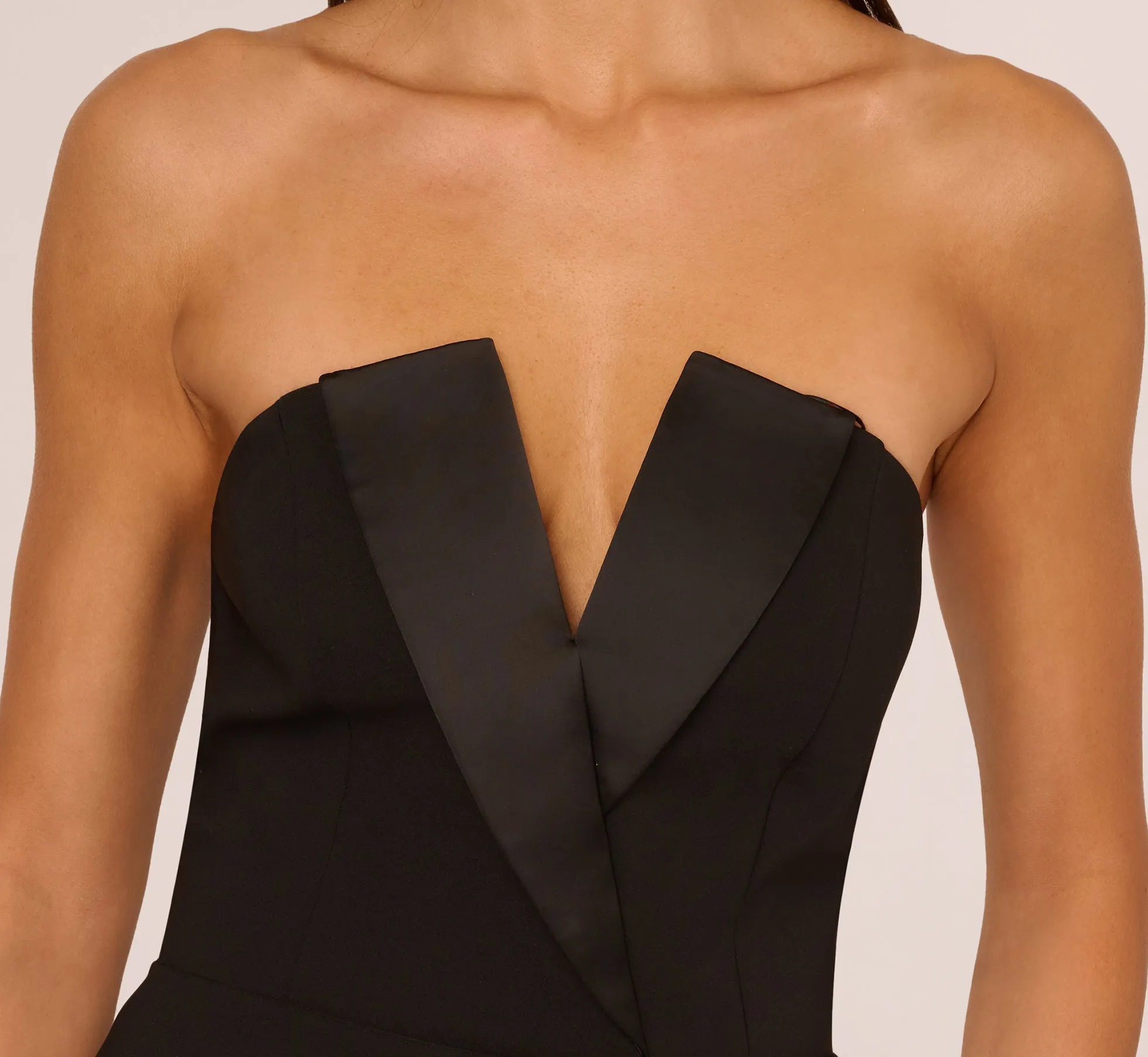 Strapless Tuxedo Mini Cocktail Dress In Black sold by Adrianna Papell product image thumbnail 3