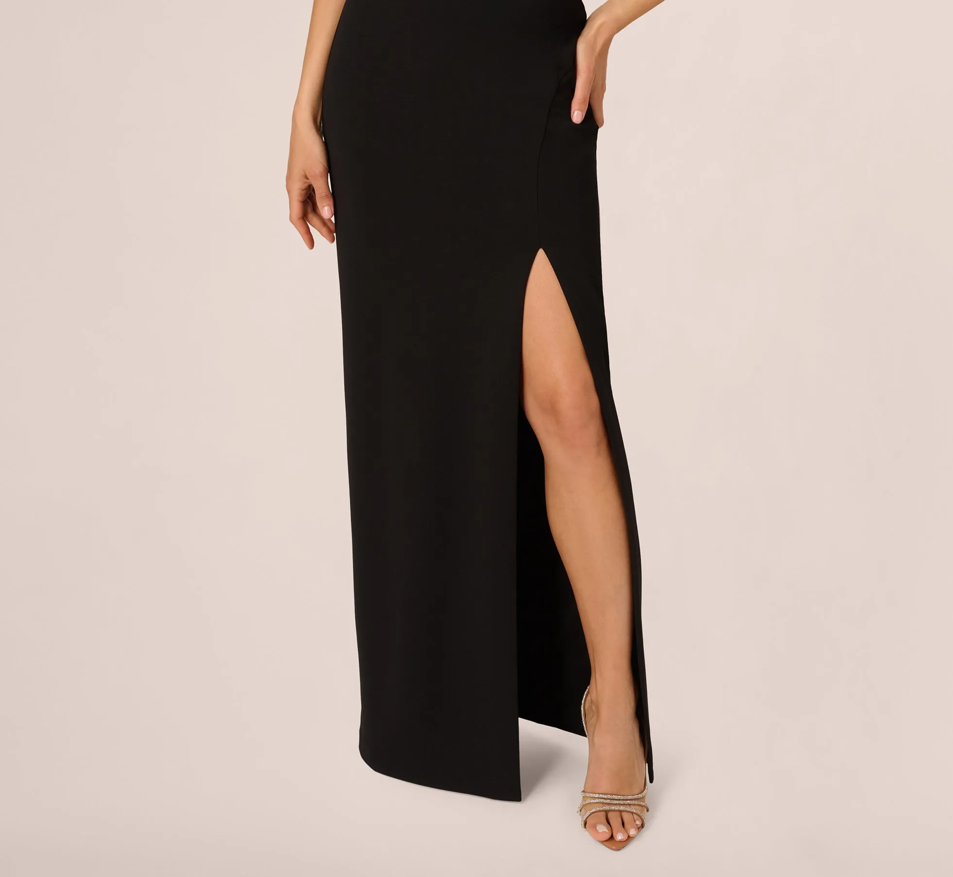 Strapless Plunge Color Block Gown In Black Ivory sold by Adrianna Papell product image thumbnail 3