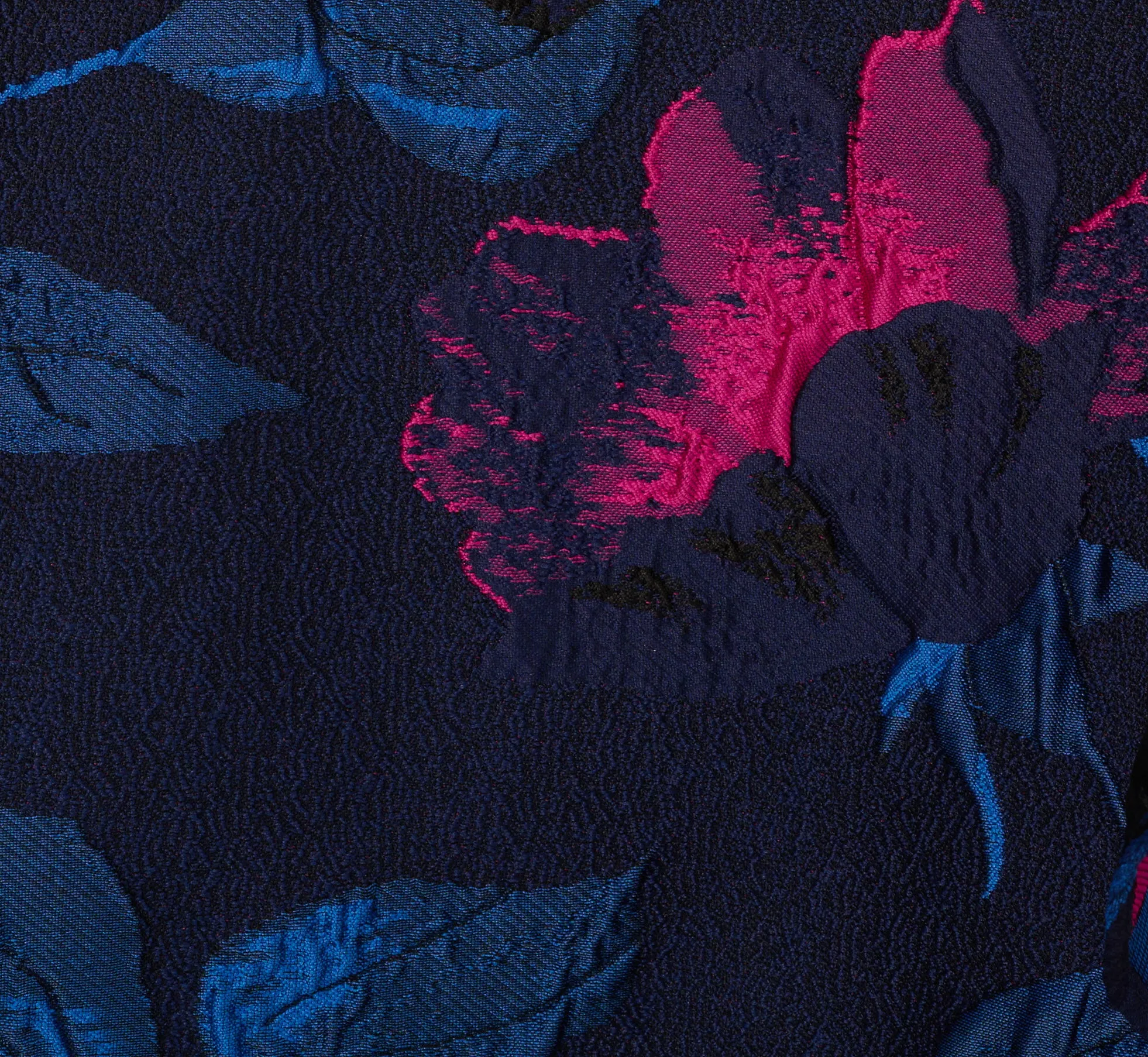 One Shoulder Floral Jacquard A Line Gown In Navy Orchid sold by Adrianna Papell product image thumbnail 4