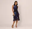 Sleeveless Glitter Floral Ruffle Midi Dress In Black Multi sold by Adrianna Papell