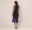 Sleeveless Glitter Floral Ruffle Midi Dress In Black Multi sold by Adrianna Papell