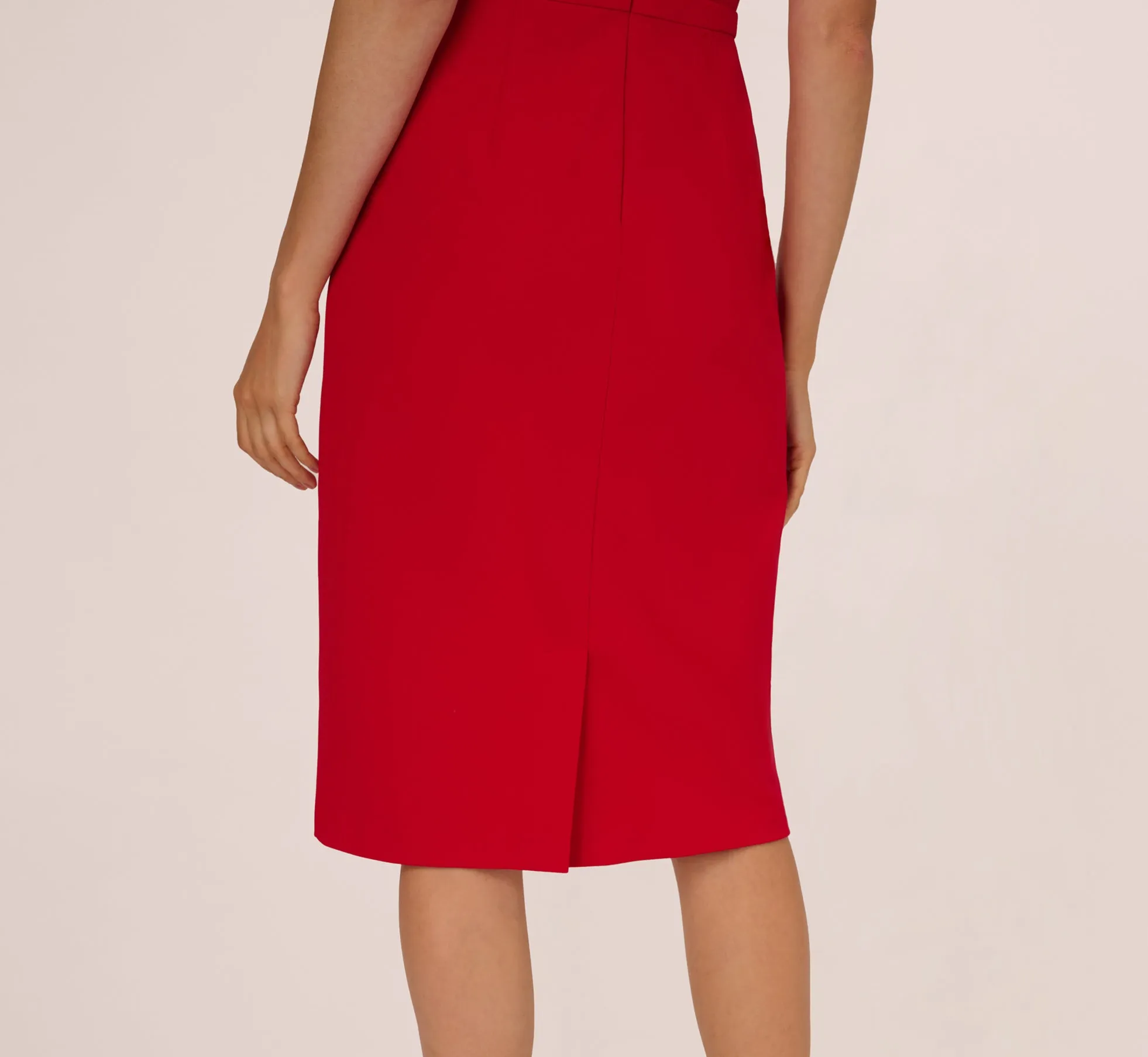 Short Sleeve Bow Waist Sheath Dress In Red sold by Adrianna Papell product image thumbnail 4