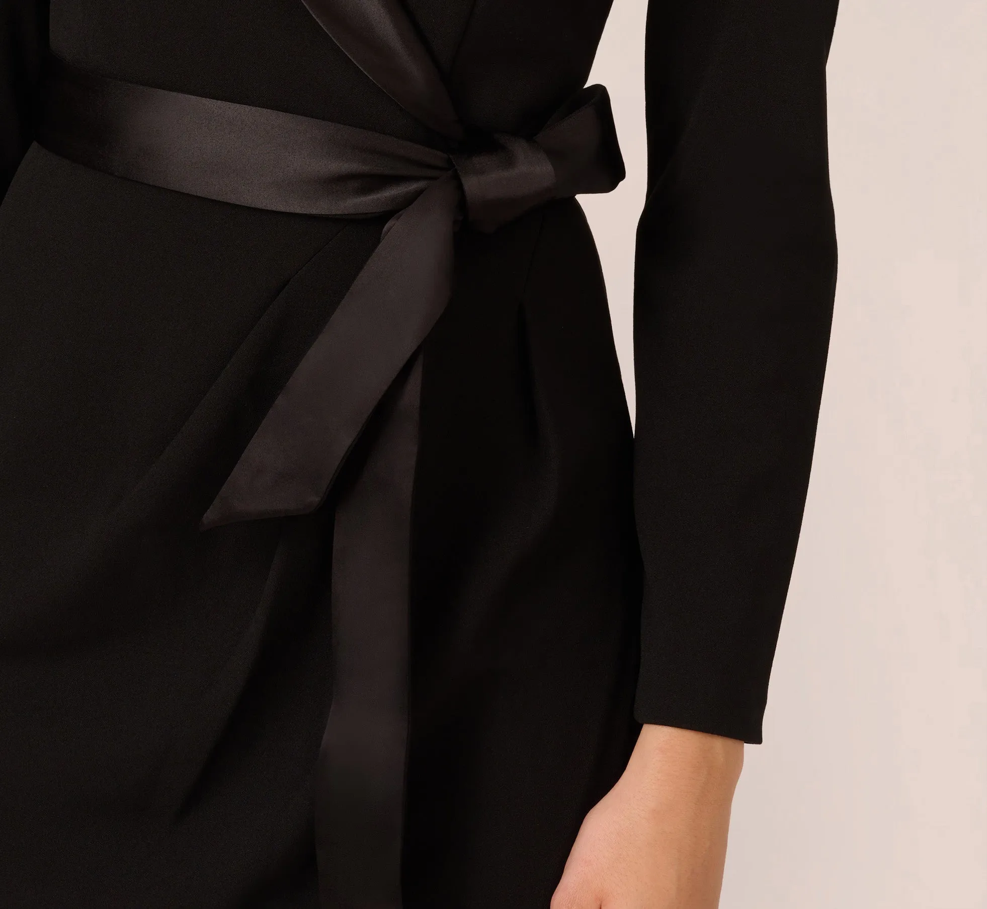 Knit Crepe Tuxedo Sheath Dress In Black sold by Adrianna Papell product image thumbnail 3
