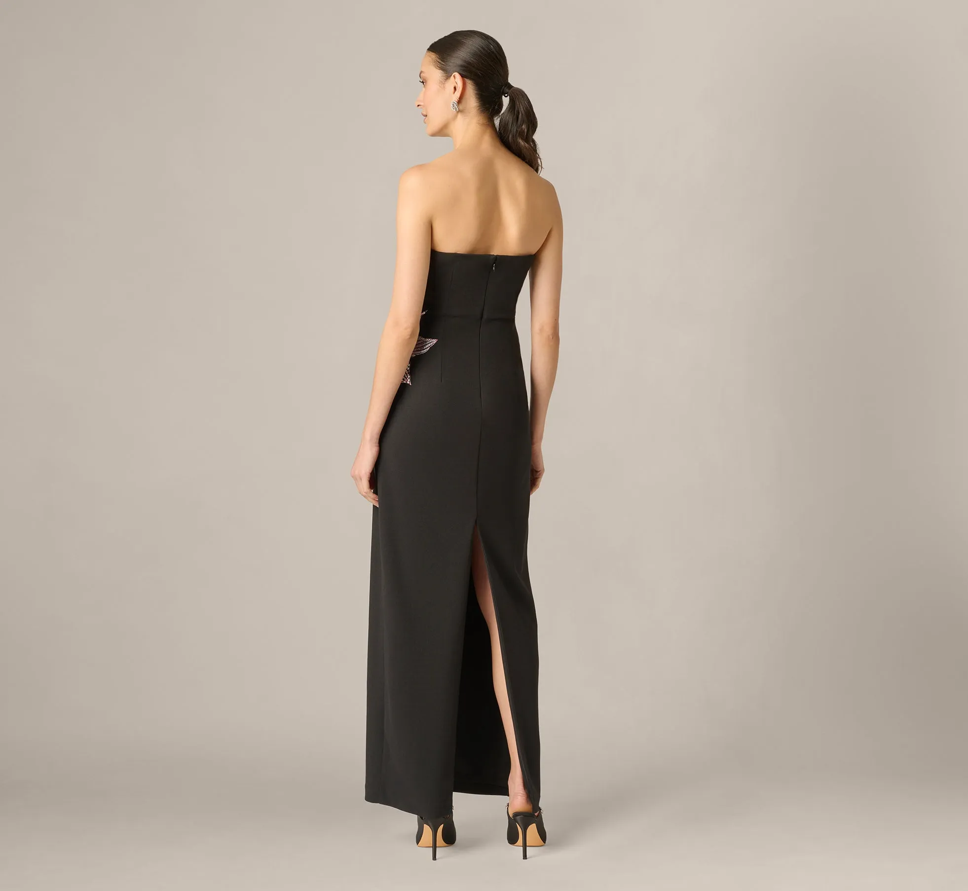 Strapless Beaded Flower Gown In Black sold by Adrianna Papell product image thumbnail 5
