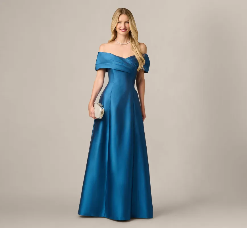 Surplice Bodice Gown In Twilight River made by Adrianna Papell