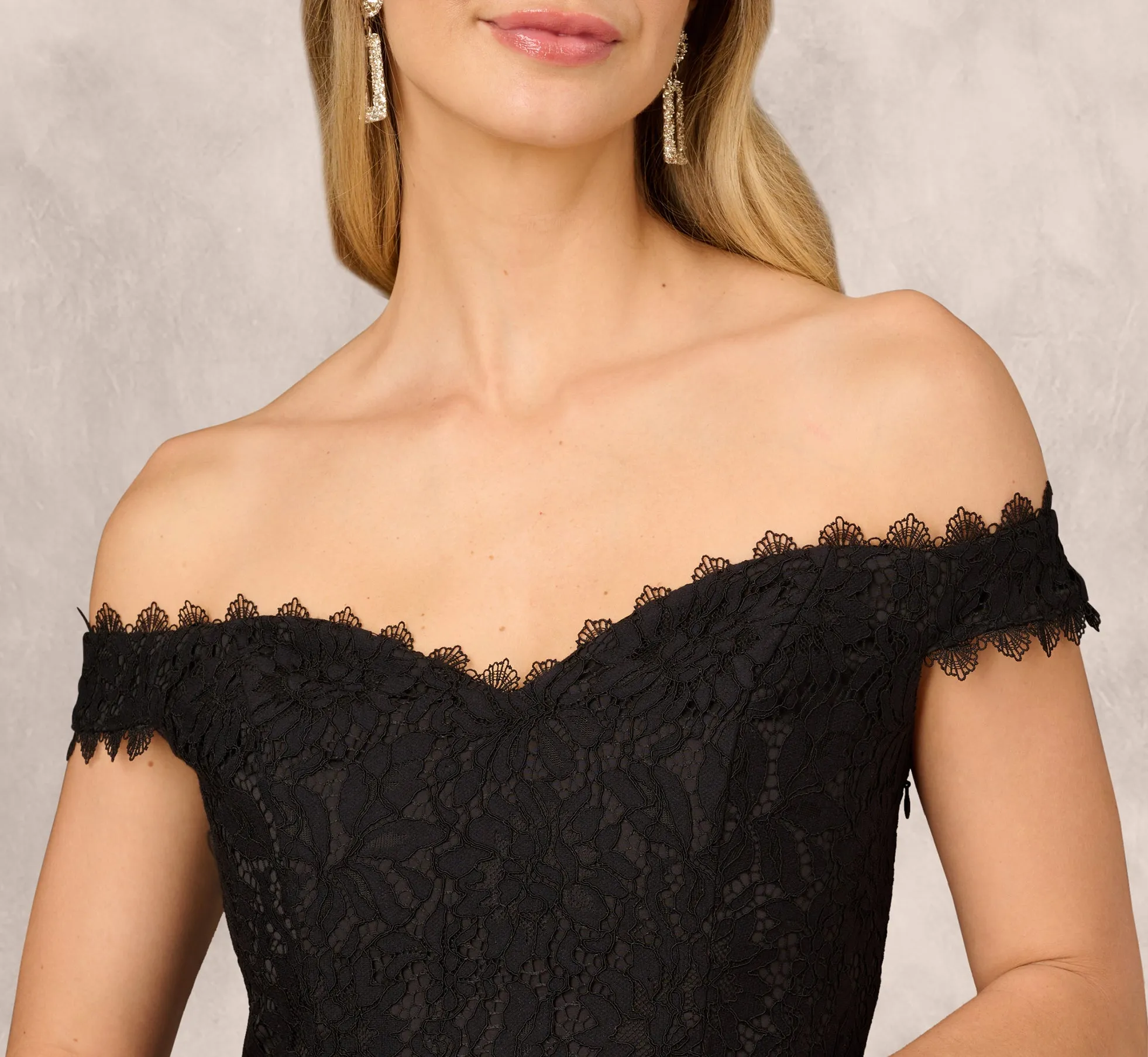 Strapless Organza Ball Gown With Off The Shoulder Neckline In Black sold by Adrianna Papell product image thumbnail 3
