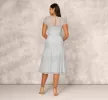 Beaded Short Sleeve Midi Dress With Sheer Details In Snow Globe sold by Adrianna Papell