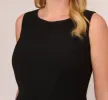 Plus Size Colorblock Jumpsuit With Skirt Overlay In Black Ivory sold by Adrianna Papell