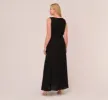 Plus Size Colorblock Jumpsuit With Skirt Overlay In Black Ivory sold by Adrianna Papell
