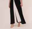 Plus Size Colorblock Jumpsuit With Skirt Overlay In Black Ivory sold by Adrianna Papell