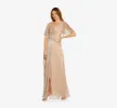 Metallic Mesh Draped Gown In Rose Gold sold by Adrianna Papell